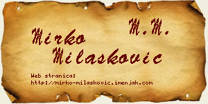 Mirko Milašković vizit kartica
